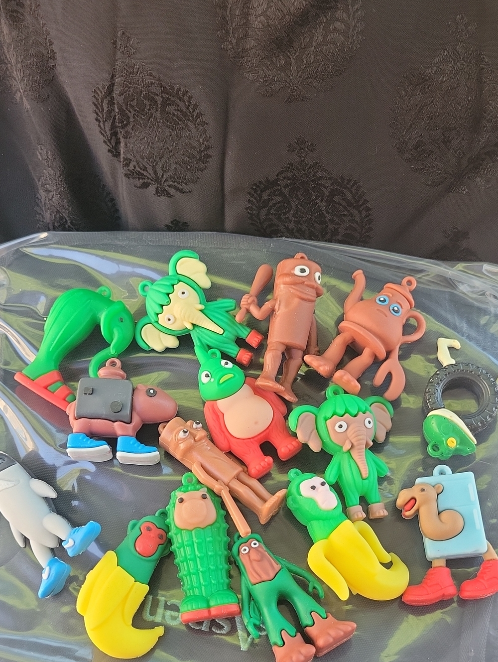 Itailan Brainrot Toy Figure Bundle - Green, Red, Brown